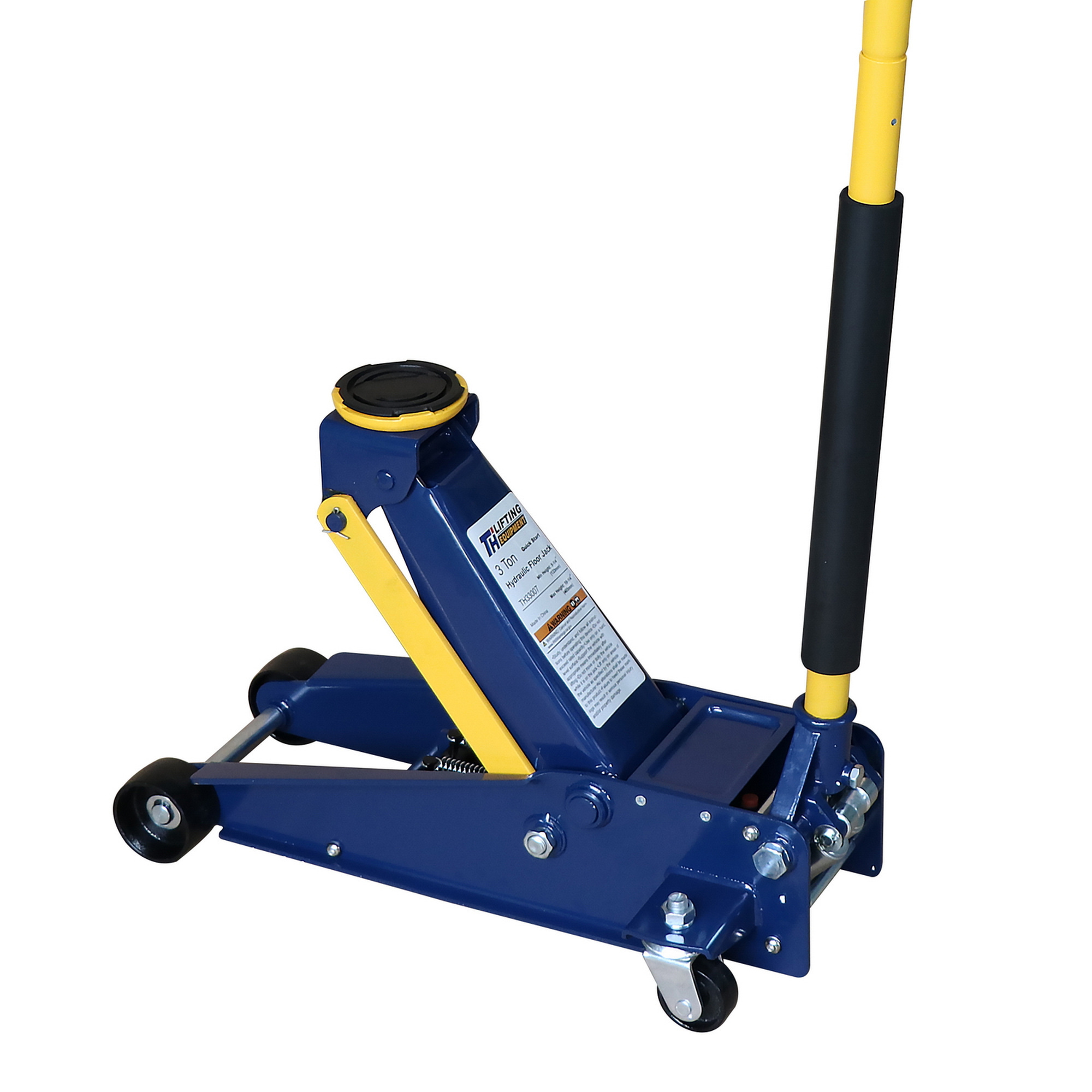 EISEN Heavy-Duty Floor Jack, 3-Ton, Double Pump, 5-1/4–18-1/4in., Model TH33007